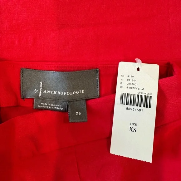 Anthropologie Red Pencil Skirt